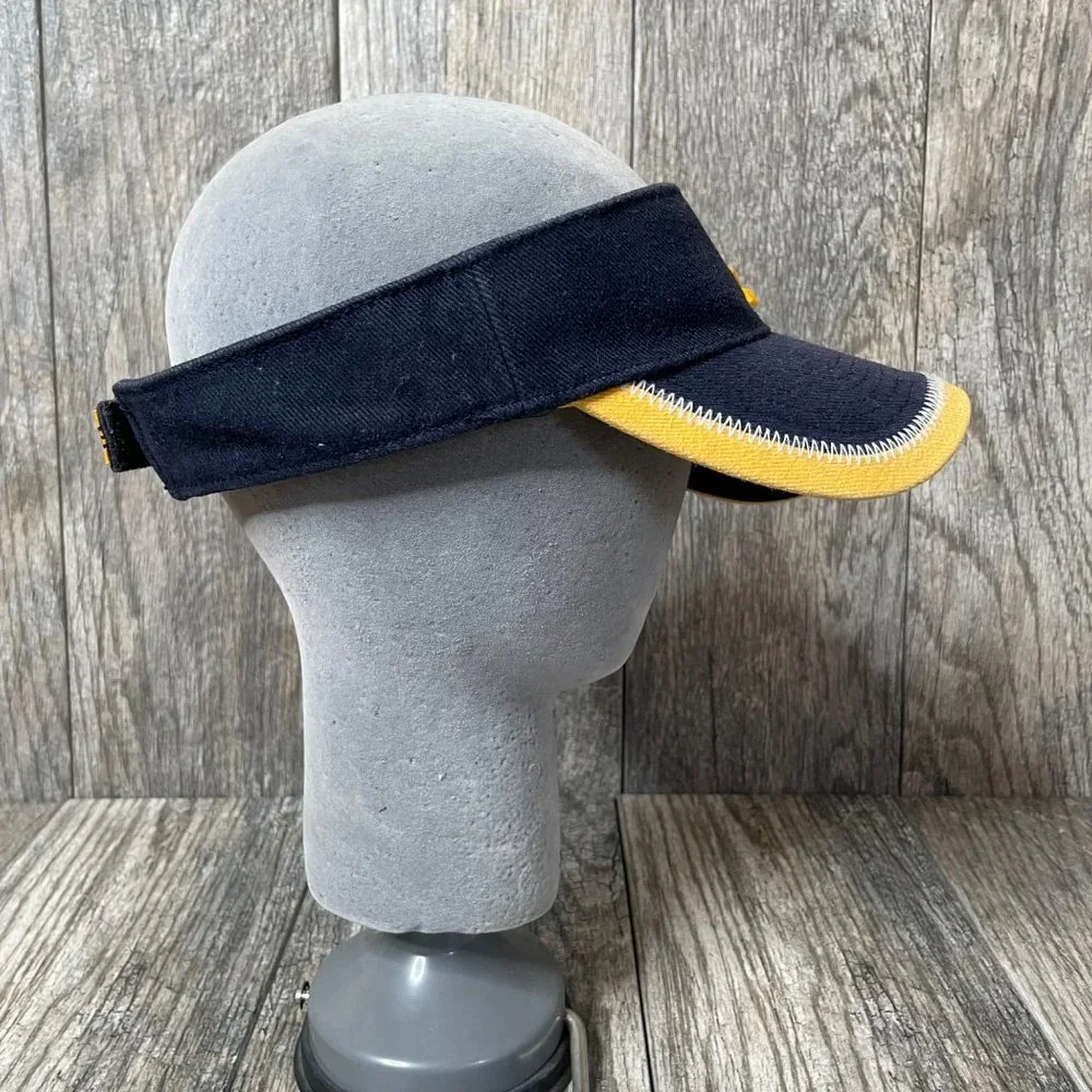 Adidas Retro Blue Yellow Adjustable Strap Visor Blue Yellow Unisex